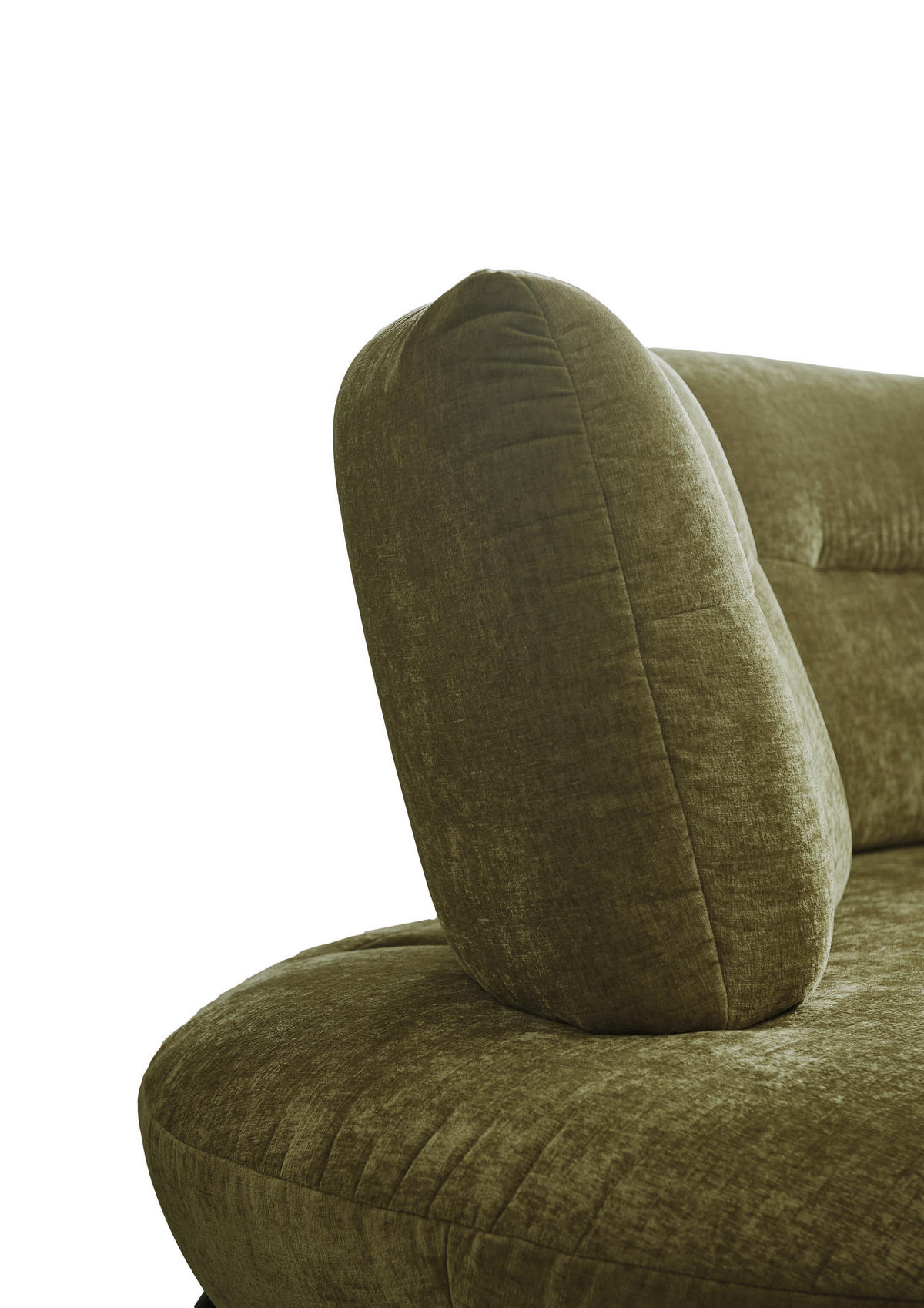 BIGSOFA Flachgewebe Olivgrün  - Schwarz/Olivgrün, Design, Textil/Metall (456/93/138cm) - Moderano