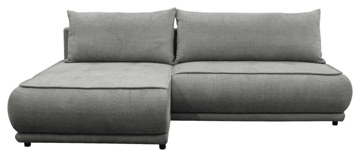 ECKSOFA PAROS Grau Bouclé  - Schwarz/Grau, Design, Kunststoff/Textil (179/277cm) - MID.YOU