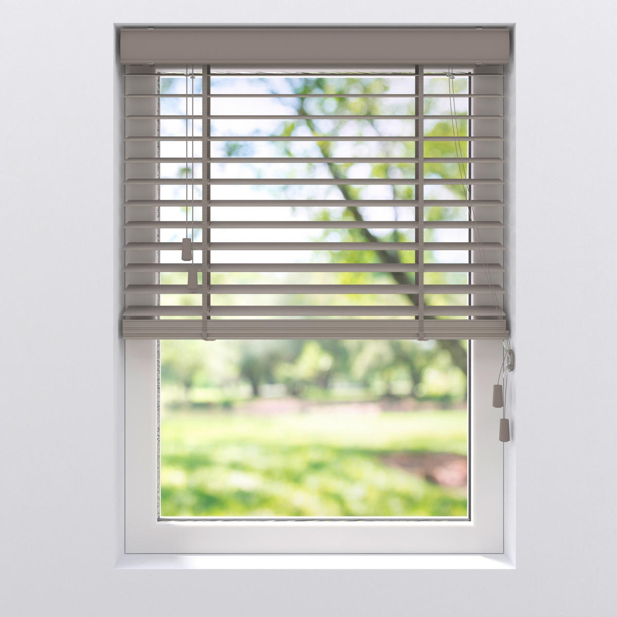 JALOUSIE  halbtransparent  180/175 cm    - Grau, Natur, Holz (180/175cm)