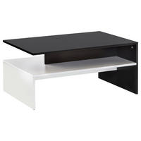 DOHÁNYZÓASZTAL faalapú anyag 90/60/43 cm   - fekete/fehér, Modern, faalapú anyag (90/60/43cm) - MID.YOU