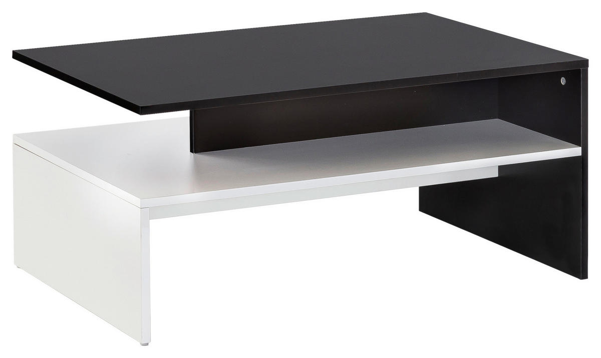 DOHÁNYZÓASZTAL faalapú anyag 90/60/43 cm   - fekete/fehér, Modern, faalapú anyag (90/60/43cm) - MID.YOU