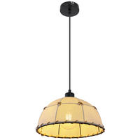 HÄNGLAMPA Rex 30/120 cm  - beige/svart, Natur, metall/textil (30/120cm) - Globo
