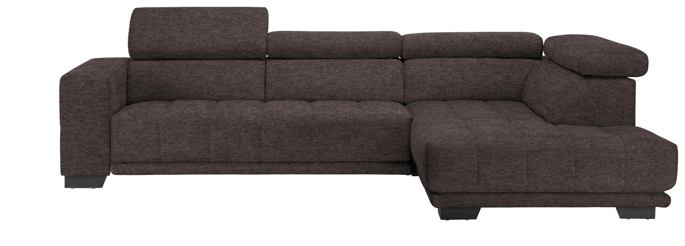 ECKSOFA in Mikrofaser Braun  - Schwarz/Braun, Design, Textil/Metall (301/207cm) - Xora