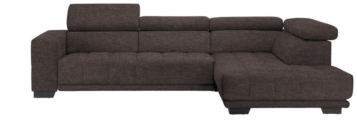 ECKSOFA in Mikrofaser Braun  - Schwarz/Braun, Design, Textil/Metall (301/207cm) - Xora