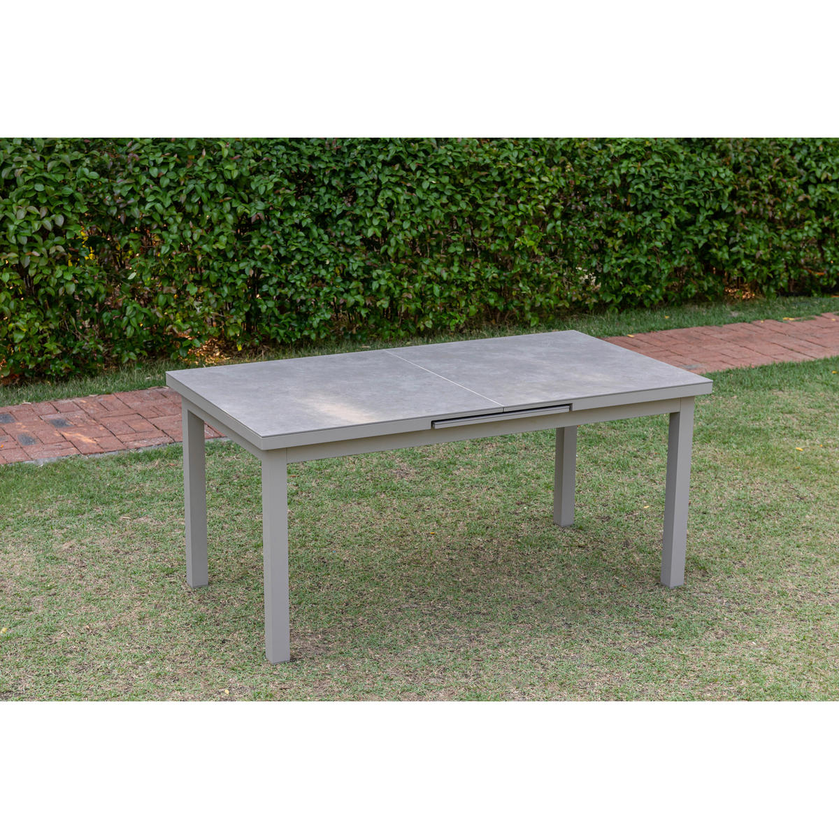 GARTENTISCH 167/90/77 cm Metall, Stein rechteckig  - Naturfarben, MODERN, Stein/Metall (167/90/77cm) - Gardenson