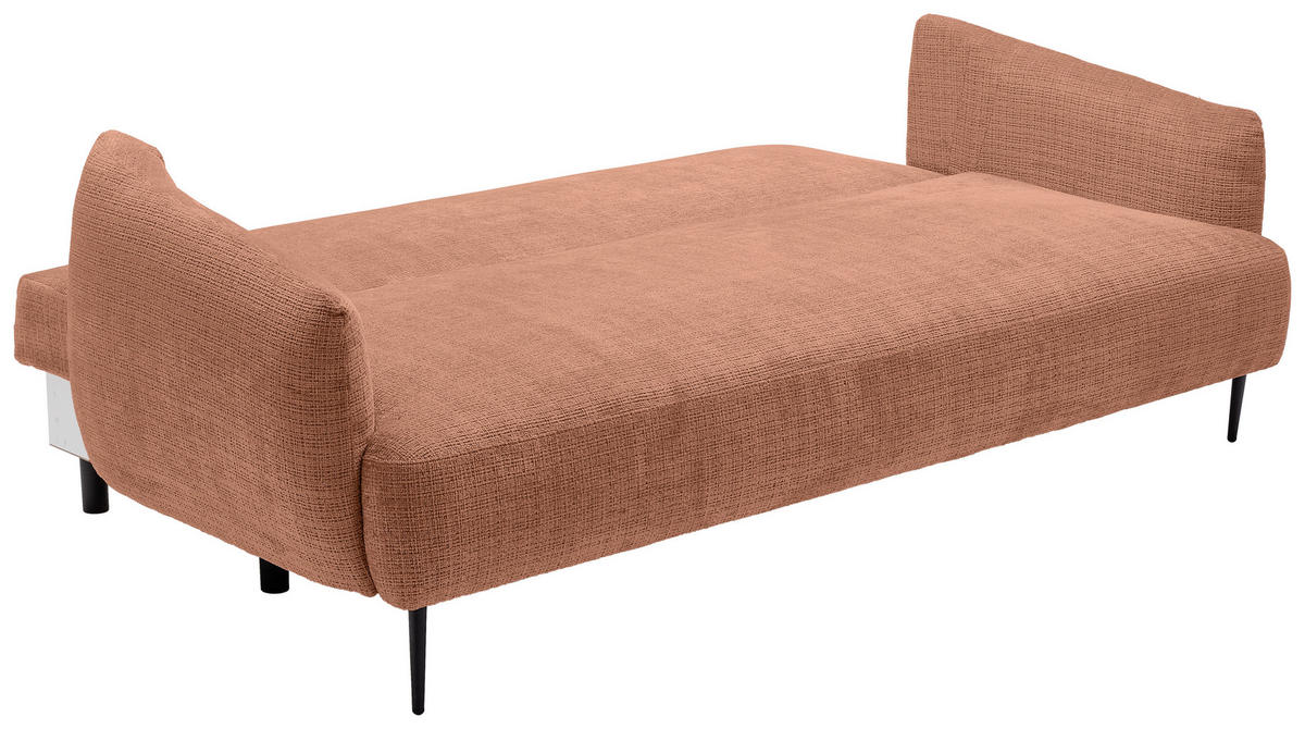 SCHLAFSOFA in Chenille Rostfarben  - Rostfarben/Schwarz, Konventionell, Textil/Metall (228/75/98cm) - Carryhome