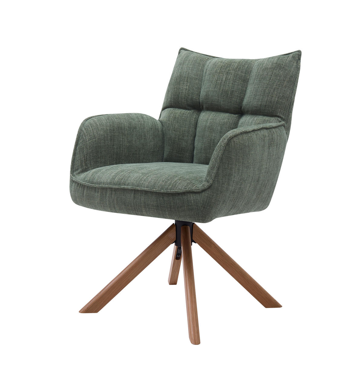 ARMLEHNSTUHL-SET 2 Stück  in Chenille  - Waldgrün/Naturfarben, MODERN, Holz/Textil (59/86/65cm) - Livetastic