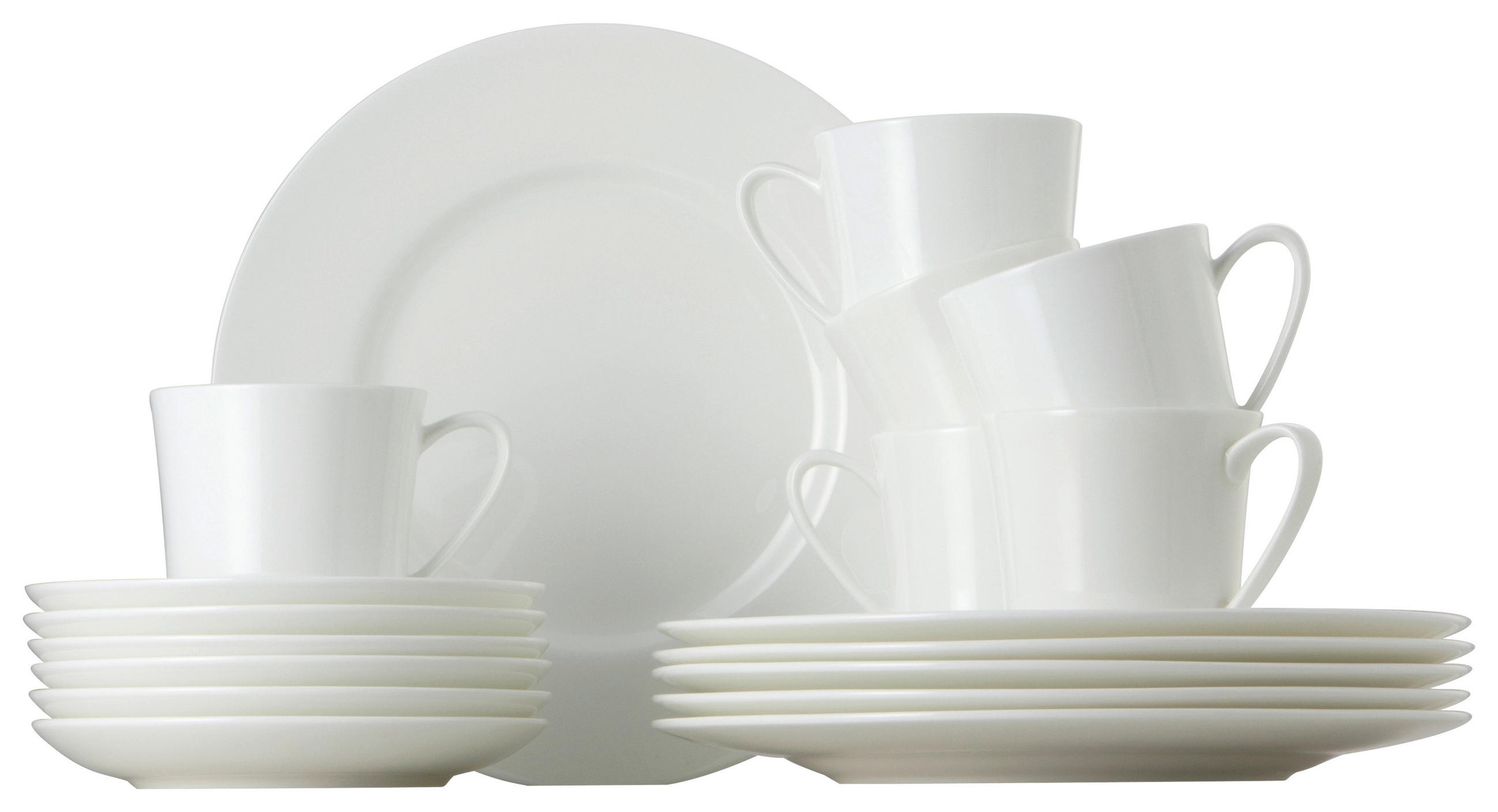 KAFFEESERVICE Jade White 18-teilig  - Weiss, Basics, Keramik - Rosenthal