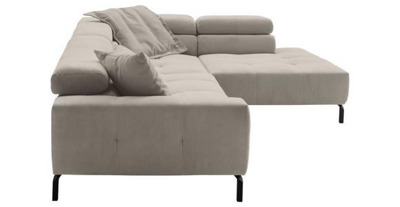 ECKSOFA in Feincord Sandfarben  - Sandfarben/Schwarz, KONVENTIONELL, Textil/Metall (311/219cm) - Hom`in