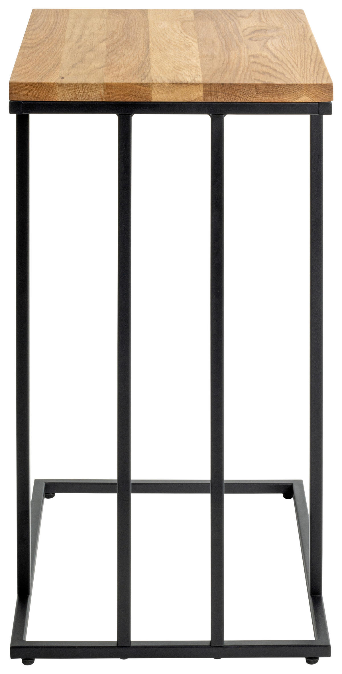 BEISTELLTISCH 35/46/68 cm Eiche Hartholz Schwarz, Eichefarben rechteckig  - Eichefarben/Schwarz, Trend, Holz/Metall (35/46/68cm)