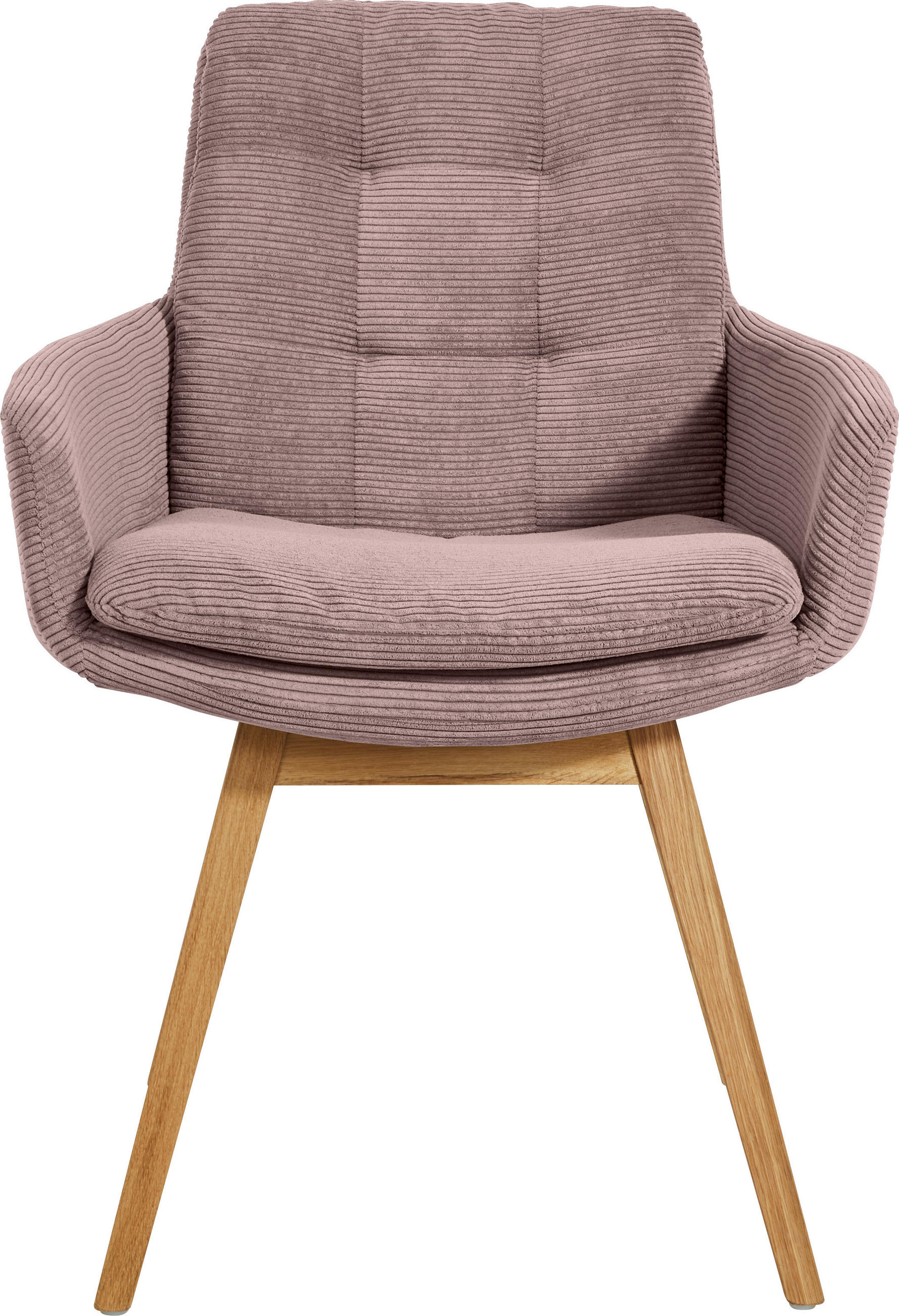 ARMLEHNSTUHL  in Cord  - Eichefarben/Altrosa, Design, Holz/Textil (63/90/69cm) - Johann Jakob