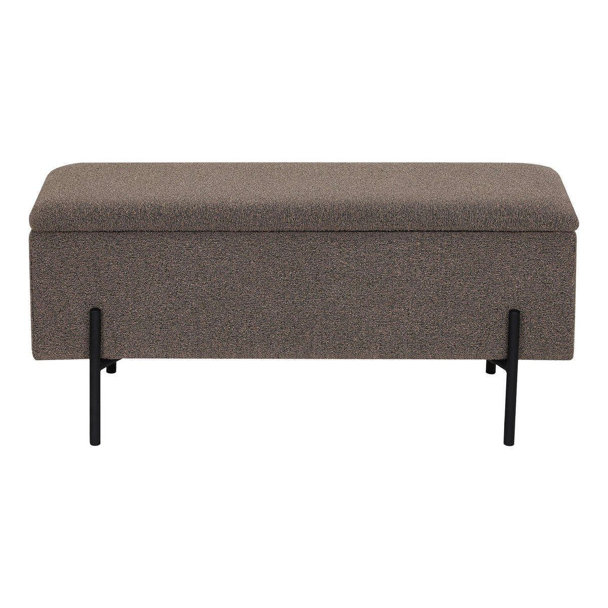 TRUHENBANK 95/43/36,5 cm Bouclé Braun Metall  - Schwarz/Braun, Design, Textil/Metall (95/43/36,5cm) - MID.YOU