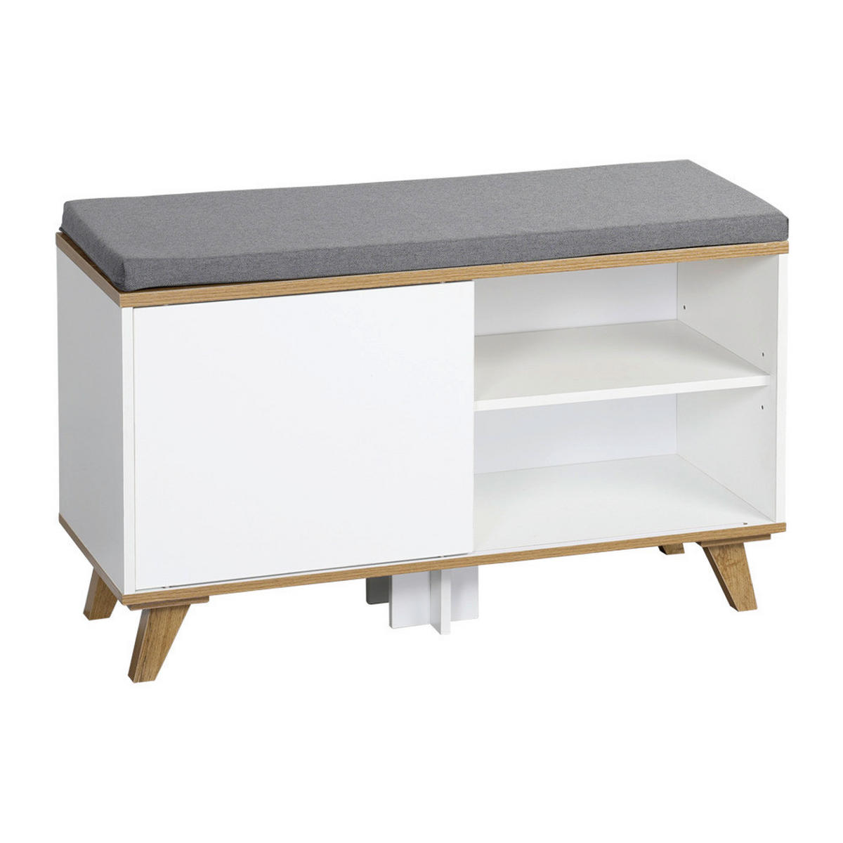 SCHUHSCHRANK  in 77/48/30 cm  - Braun/Weiß, Design, Holzwerkstoff/Textil (77/48/30cm) - Kesper