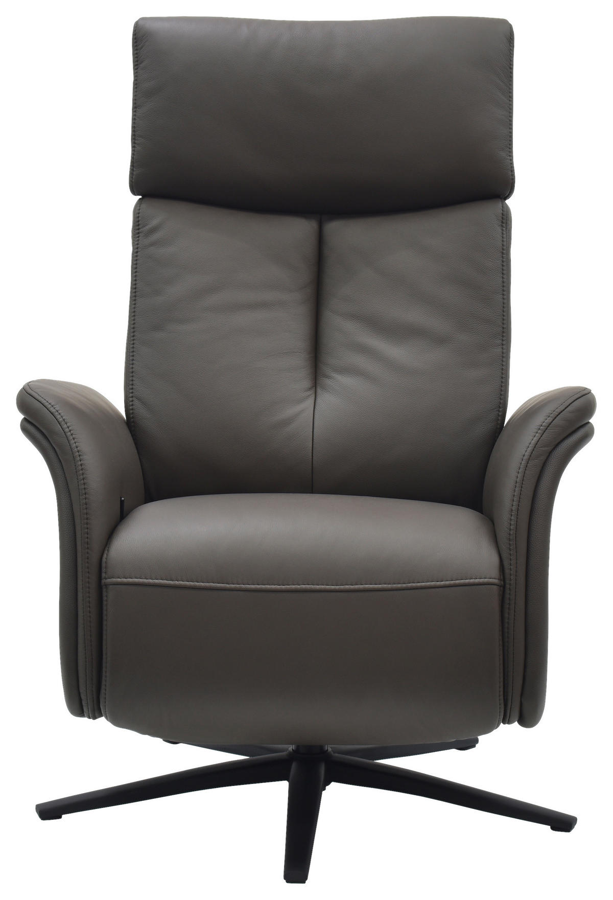 RELAXSESSEL Lederlook Echtleder    - Dunkelbraun/Schwarz, Design, Leder/Holz (75/109/84/148/84cm) - Livetastic