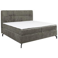 BOXSPRINGBETT 160/200 cm,  in Grau, Topper, H2 + H3 = mittel + fest  - Schwarz/Grau, Design, Textil/Metall (160/200cm) - Esposa