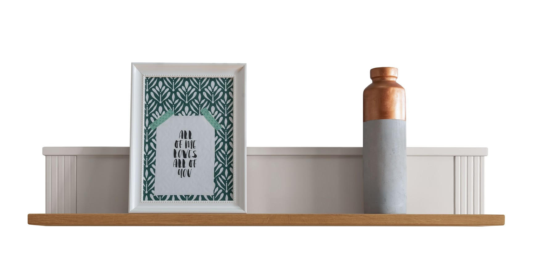 WANDBOARD Kiefer massiv Weiß  - Weiß, Design, Holz (100/18/16cm) - Livetastic