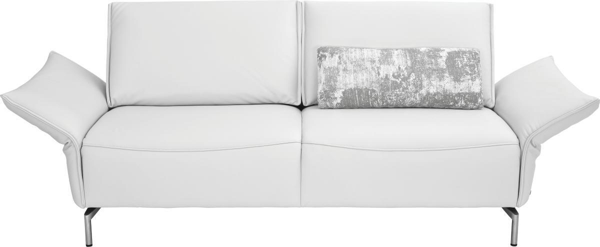 2,5-SITZER Echtleder Weiß  - Weiß/Nickelfarben, Design, Leder/Metall (200/107/88cm) - Koinor
