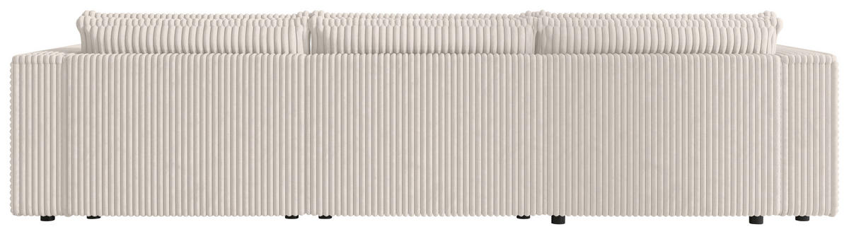 ECKSOFA Creme Cord Zierkissen, Rückenkissen, Schlaffunktion, Rücken echt  - Creme/Schwarz, MODERN, Kunststoff/Textil (153/350cm) - Xora