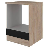 HERDUMBAUSCHRANK 60/85/57 cm  in Schwarz, Eichefarben  - Eichefarben/Schwarz, KONVENTIONELL, Holzwerkstoff (60/85/57cm) - FlexWell