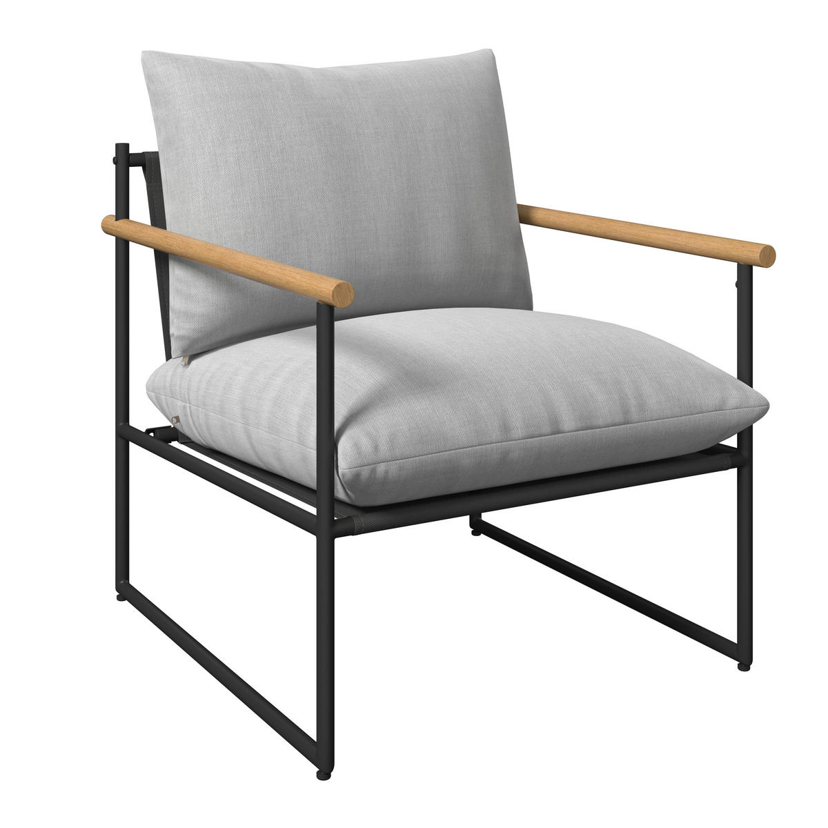 GARTENSET Webstoff Eisen  - Hellgrau/Schwarz, Design, Glas/Textil - Ambia Garden