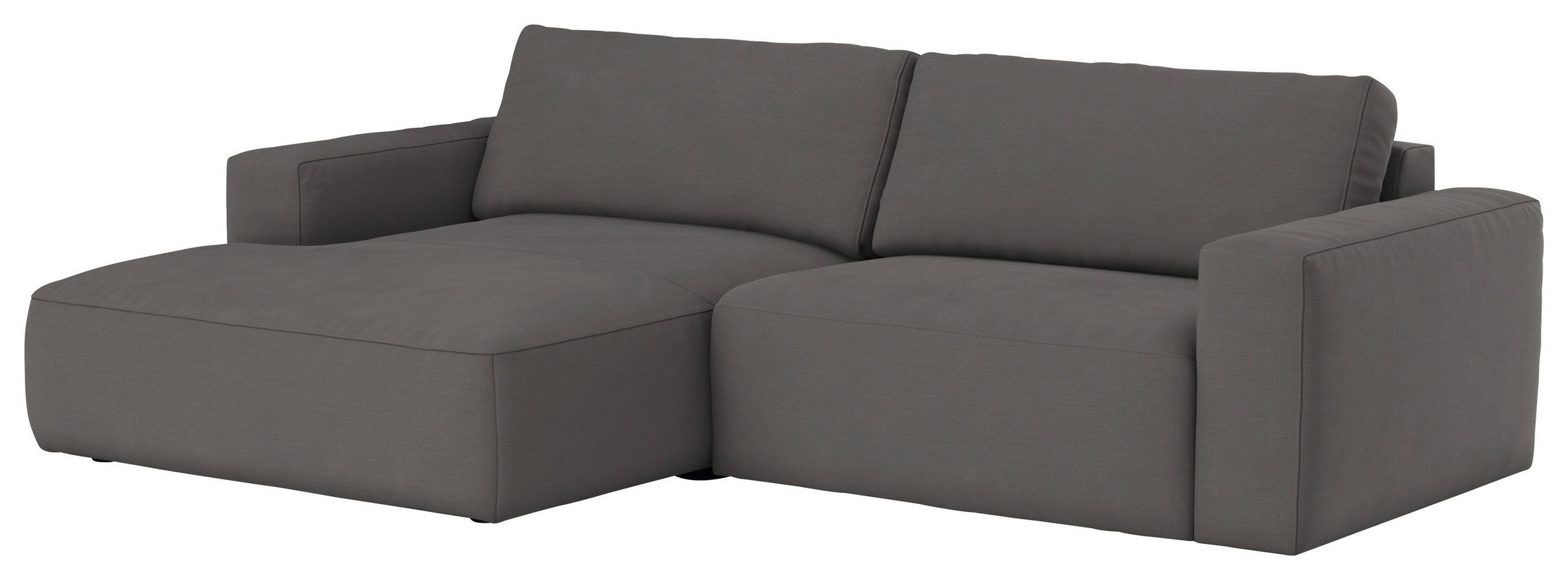 ECKSOFA in Webstoff Dunkelgrau  175/283 cm  - Dunkelgrau/Schwarz, MODERN, Kunststoff/Textil (175/283cm) - MID.YOU