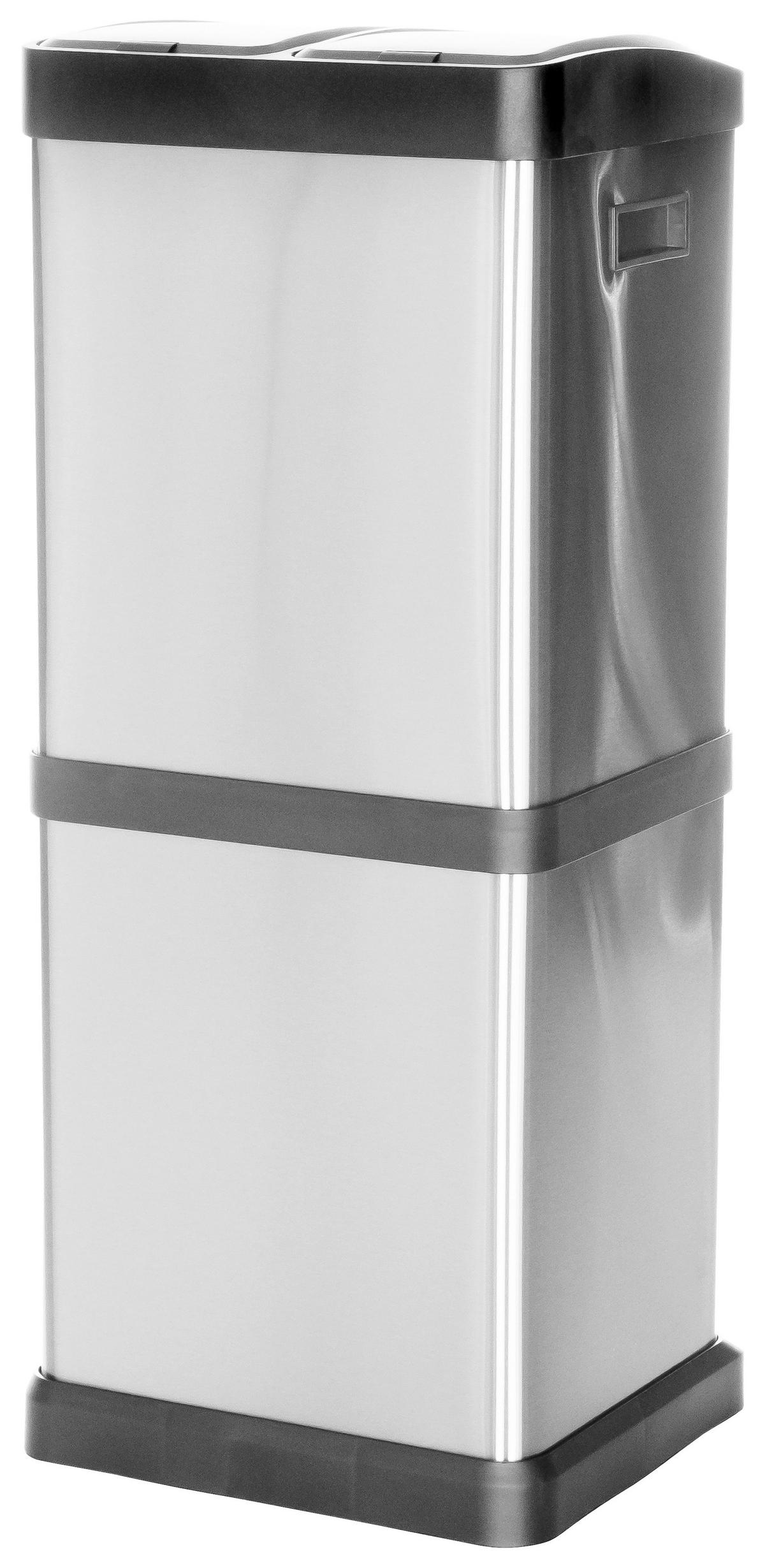 ABFALLSAMMLER 32 L  - Silberfarben/Schwarz, Basics, Kunststoff/Metall (32/78/32cm) - MID.YOU
