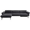 ECKSOFA in Echtleder Anthrazit  173/308 cm  - Anthrazit, Design, Leder/Metall (173/308cm) - Joop!