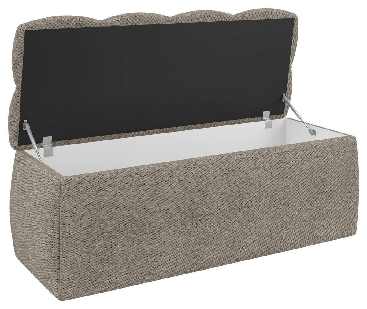 BETTBANK Bouclé Sandfarben  - Sandfarben/Schwarz, Basics, Kunststoff/Textil (141/50/40cm) - Chameo