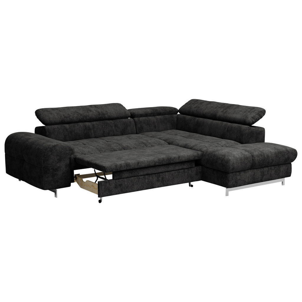 Thumbnail - Livetastic Ecksofa, Schwarz, Textil, 4-Sitzer, Ottomane links, L-Form, 257x206 cm, Made in EU, seitenverkehrt erhältlich...