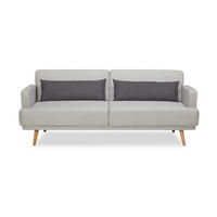 3-SITZER-SOFA Webstoff Hellgrau  - Dunkelgrau/Hellgrau, MODERN, Holz/Textil (214/83/86cm) - Livetastic