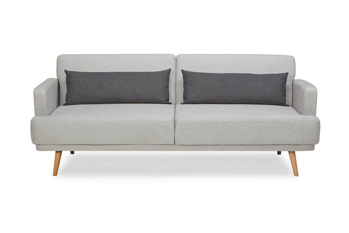 3-SITZER-SOFA Webstoff Hellgrau  - Dunkelgrau/Hellgrau, MODERN, Holz/Textil (214/83/86cm) - Livetastic