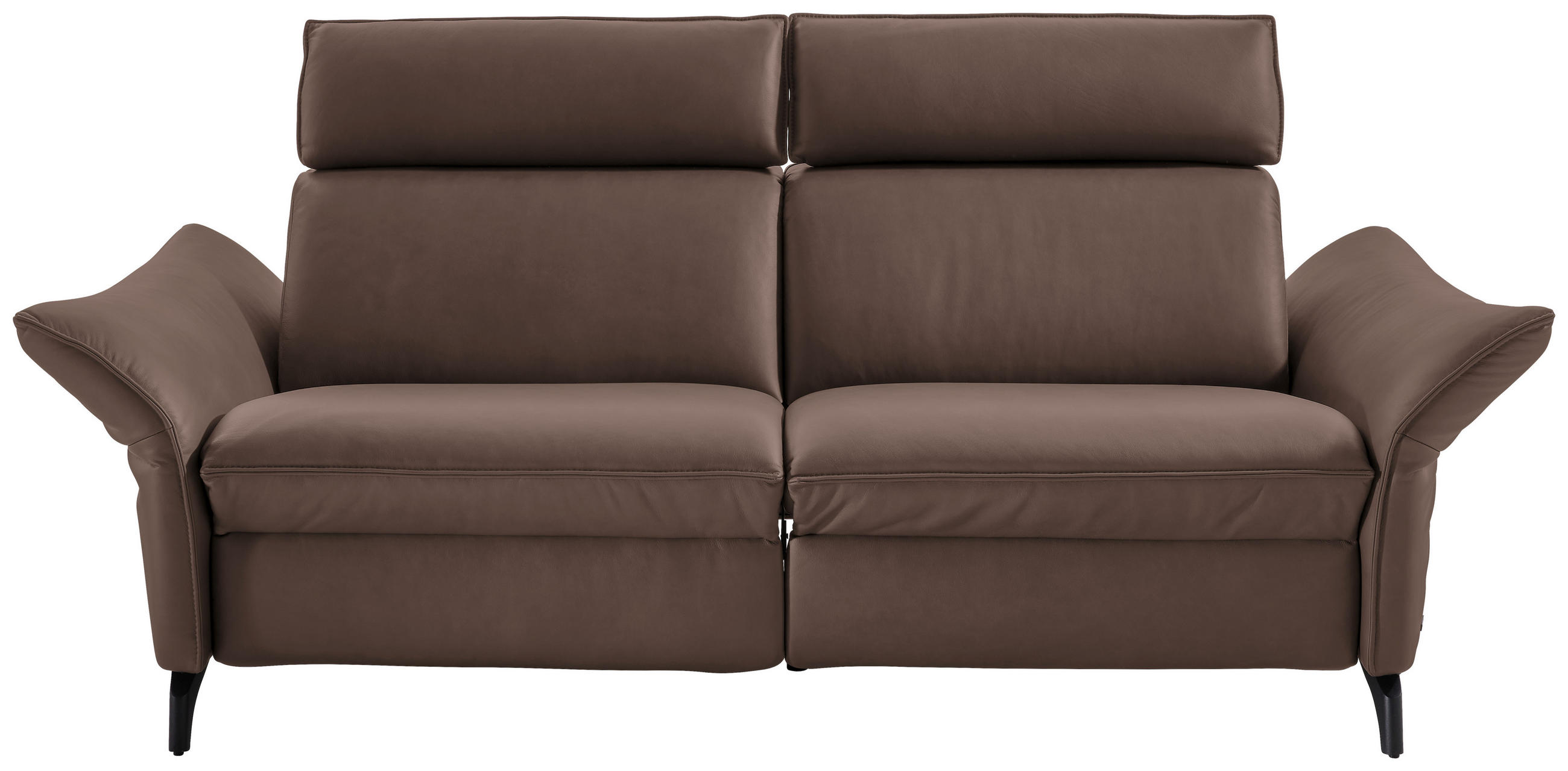 2,5-SITZER in Echtleder Dunkelbraun  - Anthrazit/Dunkelbraun, Design, Leder/Metall (194/94/95cm) - Himolla