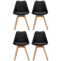 SET STOLOV, umetna masa, tekstil črna, barve bukve  - črna/barve bukve, Moderno, umetna masa/tekstil (748/87/56cm) - MID.YOU