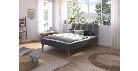 BETT 160/200 cm  in Grau  - Wildeiche/Grau, Design, Holz/Holzwerkstoff (160/200cm) - Carryhome