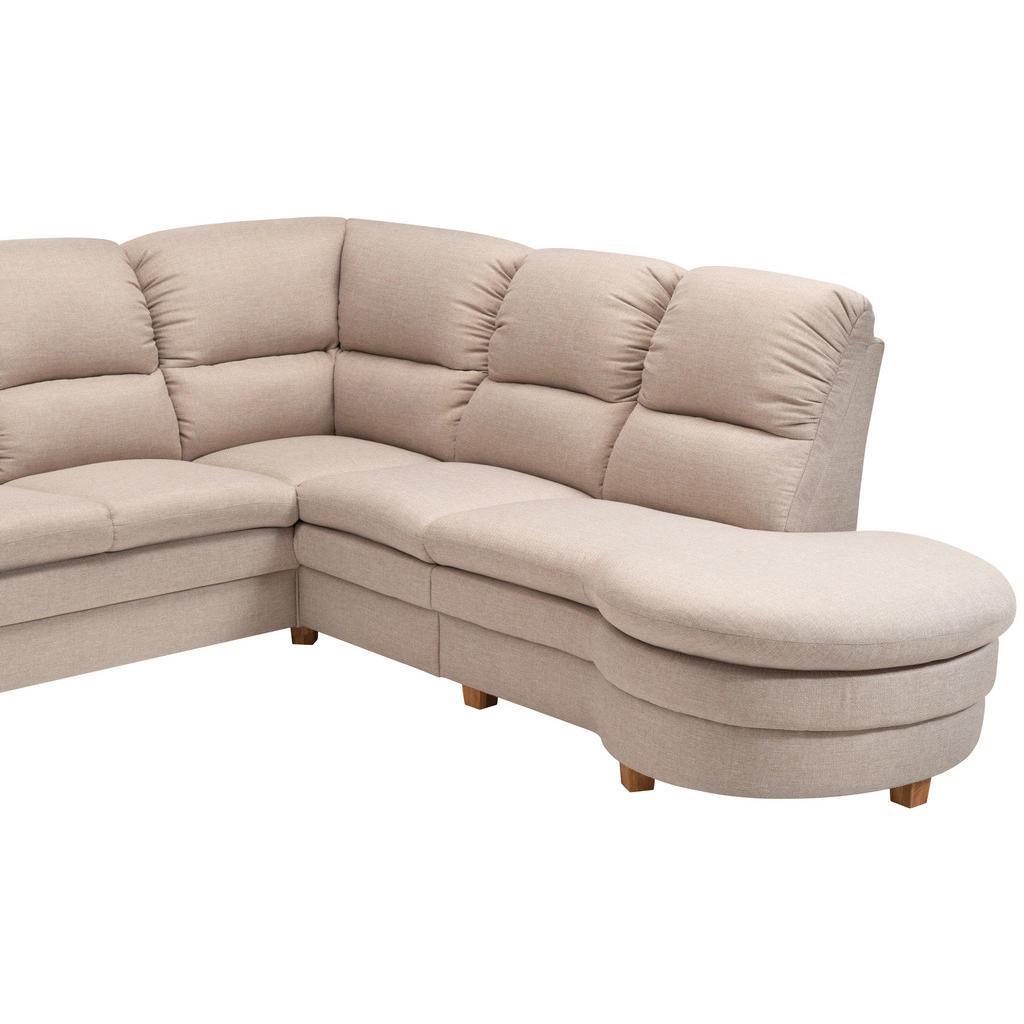 Thumbnail - Livetastic Sofa, Beige, Textil, Eiche, teilmassiv, Uni, 7-Sitzer, 341x269 cm, Made in EU, Rücken echt, Lederauswahl, Sto...