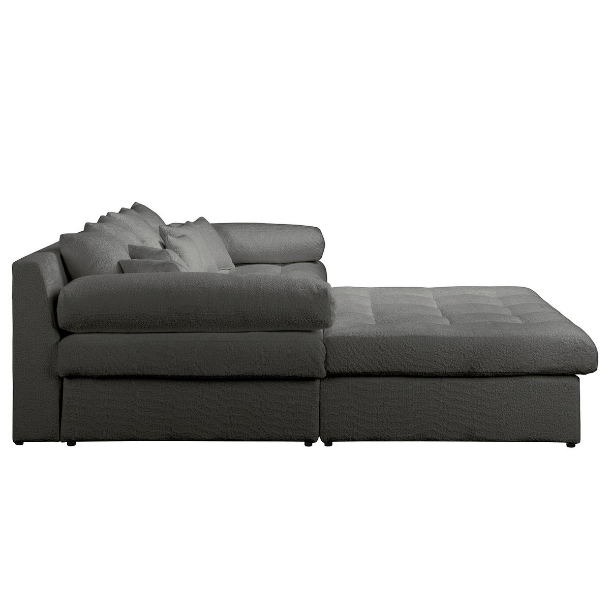 ECKSOFA Naomi in Chenille Anthrazit Rückenkissen  243/284 cm  - Anthrazit/Schwarz, Design, Kunststoff/Textil (243/284cm) - P & B
