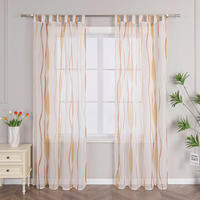 FERTIGVORHANG  transparent  140/145 cm   - Orange/Weiß, Basics, Textil (140/145cm) - Joyswahl