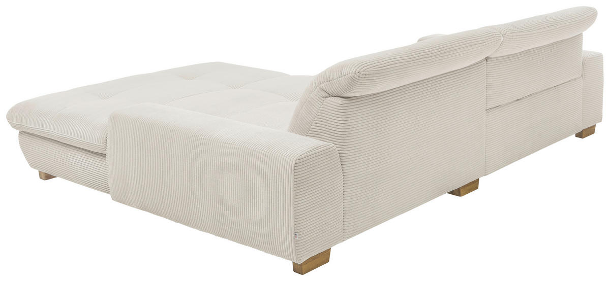ECKSOFA Creme Cord  - Eichefarben/Creme, Design, Holz/Textil (276/198cm) - SetOne by Musterring