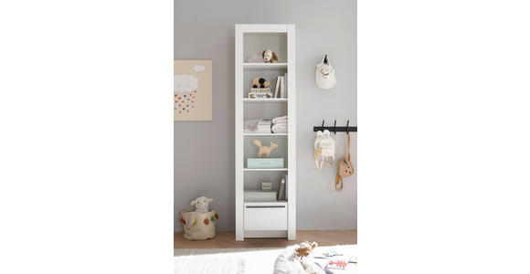 STANDREGAL Pulni Weiß - Graphitfarben/Weiß, Basics, Holzwerkstoff/Kunststoff (54/195,5/38,8cm) - My Baby Lou