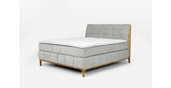 Boxspringbett Moon - Eichefarben/Grau, MODERN, Holz/Kunststoff (180/200cm) - Luca Bessoni