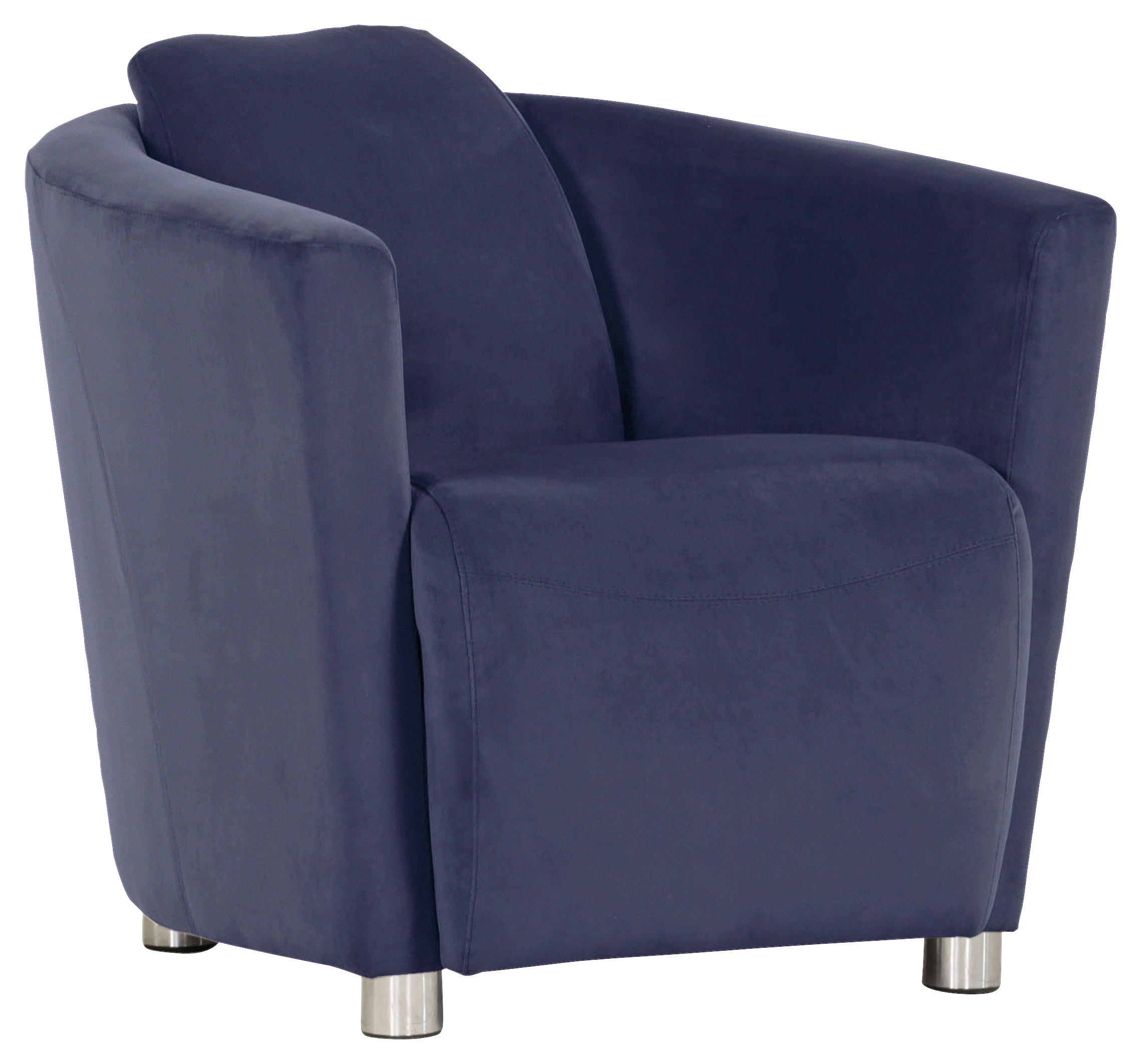 COCKTAILSESSEL Mikrofaser Blau    - Chromfarben/Blau, Design, Kunststoff/Textil (72/72/85cm)