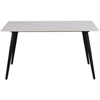 JEDÁLENSKÝ STÔL, biela, 140/80/75 cm - čierna/biela, Modern, kov/keramika (140/80/75cm) - MID.YOU