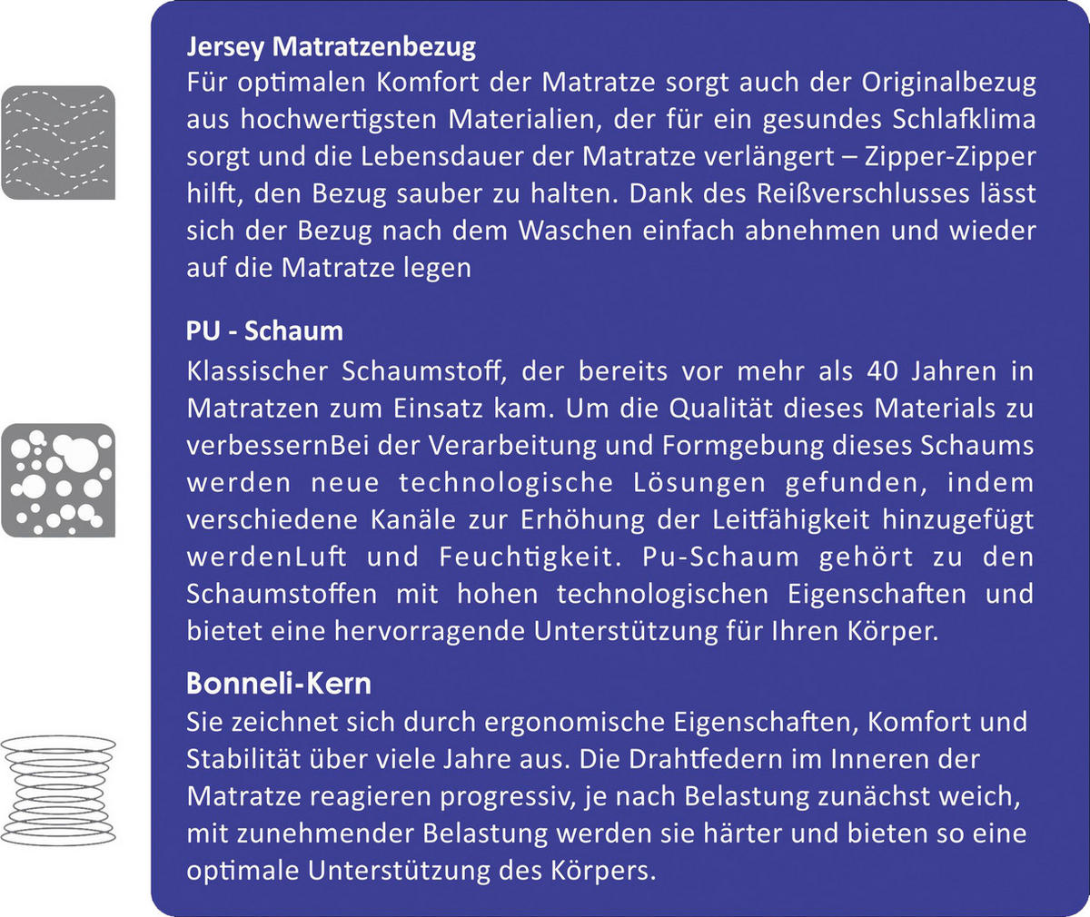 FEDERKERNMATRATZE - Weiß, Basics, Textil (120/200cm) - Boxxx