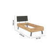 BETT 90/200 cm  in Eiche Artisan  - Eiche Artisan/Grau, Design, Holzwerkstoff/Textil (90/200cm) - Carryhome