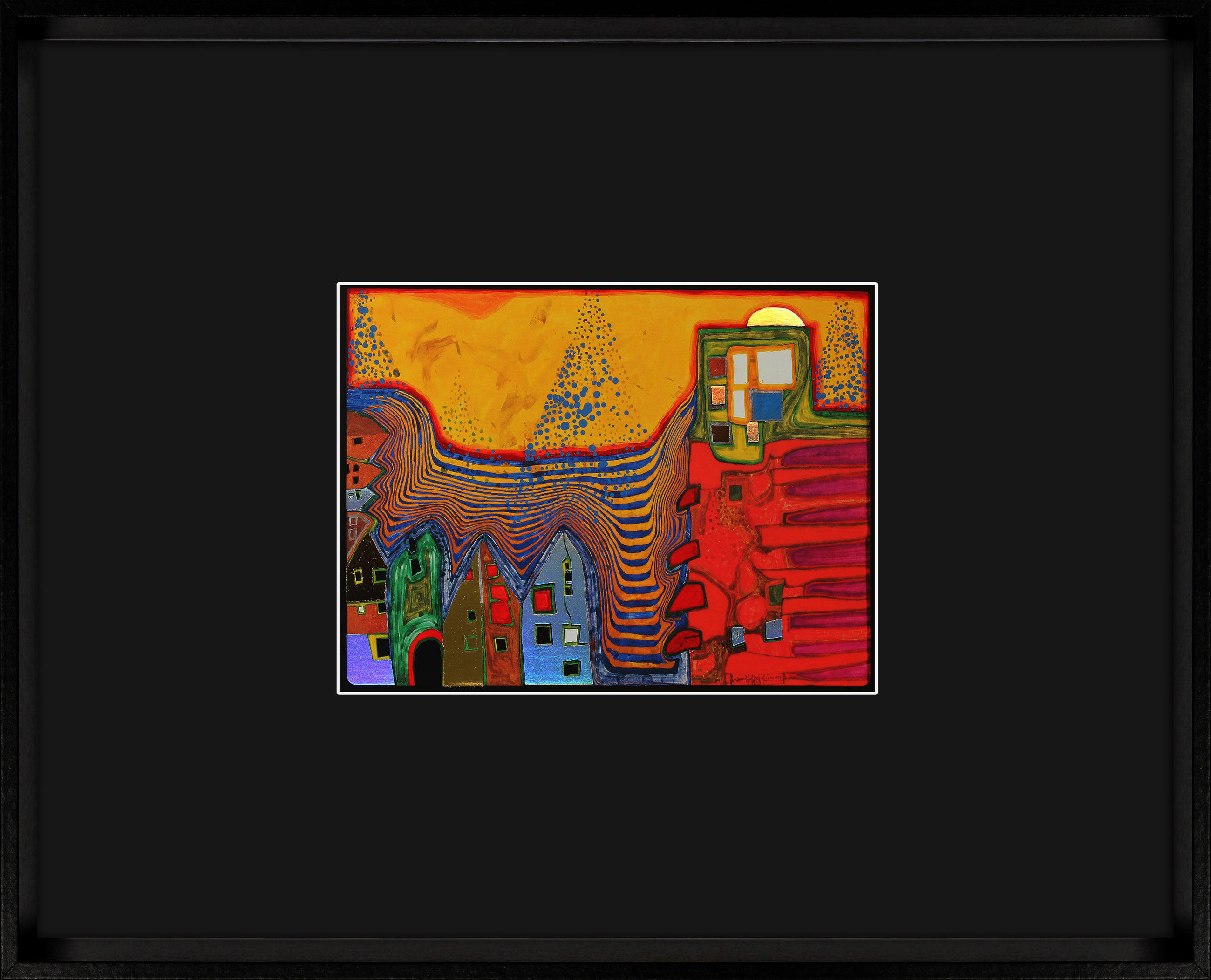 KUNSTDRUCK Landschaft & Natur, Abstraktes, Städte 31,3/25/4 cm  - Multicolor/Schwarz, Basics, Holz/Papier (31,3/25/4cm)