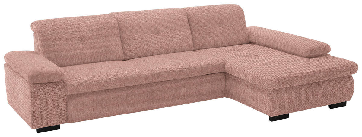 ECKSOFA in Flachgewebe Orange  - Schwarz/Orange, Design, Textil/Metall (297/174cm) - Beldomo Style