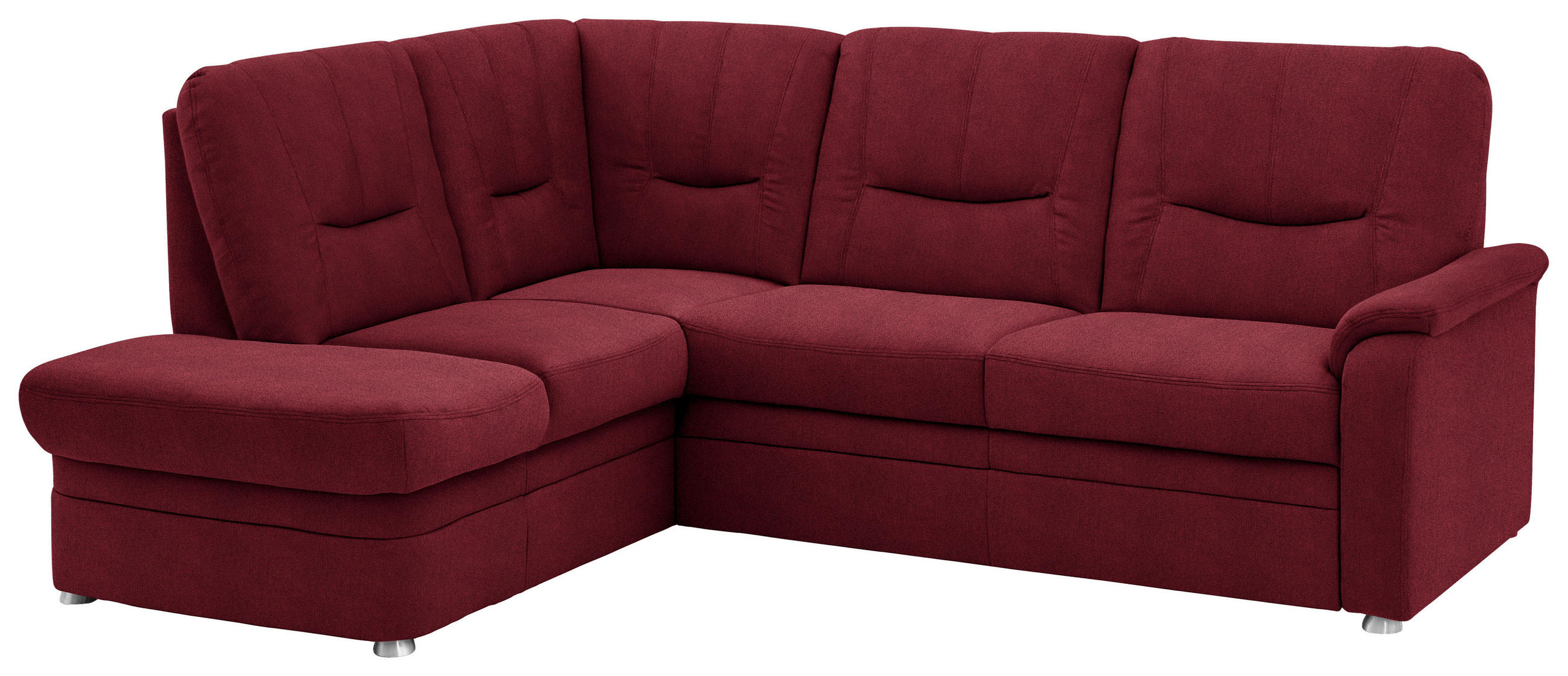 ECKSOFA  in Chenille Rot  185/235 cm  - Rot/Schwarz, KONVENTIONELL, Kunststoff/Textil (185/235cm) - Beldomo Comfort