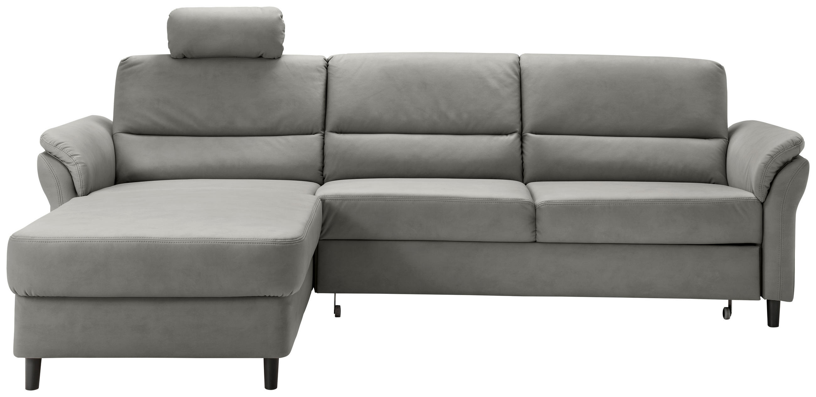 ECKSOFA in Lederlook Grau - Schwarz/Grau, Modern, Holz/Textil (176/279cm) - Livetastic