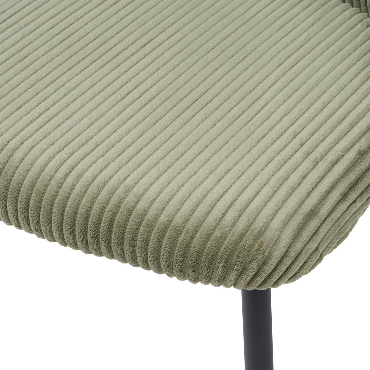 STUHL   Cord  - Schwarz/Grün, Basics, Textil/Metall (52/82/58cm) - Livetastic