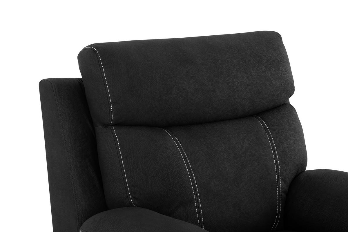 RELAXSESSEL Mikrofaser    - Schwarz, KONVENTIONELL, Textil/Metall (98,5/103/96cm) - Livetastic